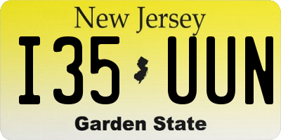 NJ license plate I35UUN