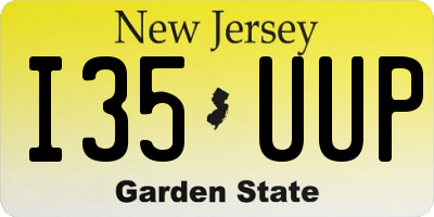 NJ license plate I35UUP