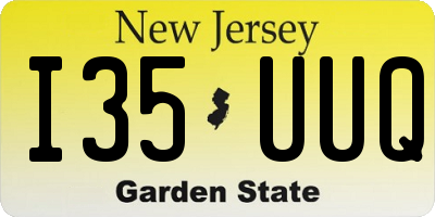 NJ license plate I35UUQ