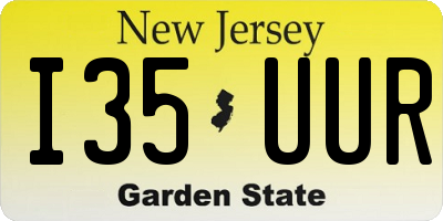 NJ license plate I35UUR