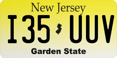 NJ license plate I35UUV