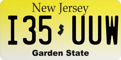 NJ license plate I35UUW