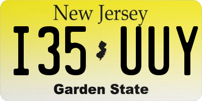 NJ license plate I35UUY