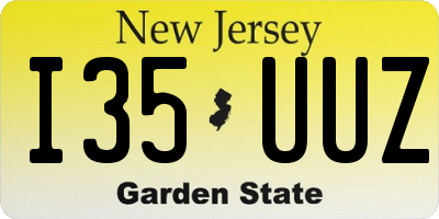 NJ license plate I35UUZ