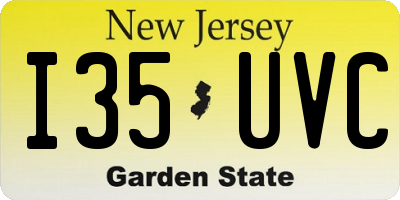 NJ license plate I35UVC
