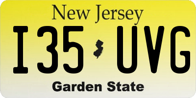 NJ license plate I35UVG