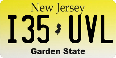 NJ license plate I35UVL