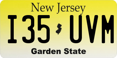 NJ license plate I35UVM