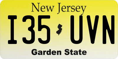 NJ license plate I35UVN