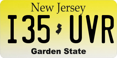 NJ license plate I35UVR