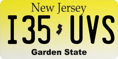 NJ license plate I35UVS