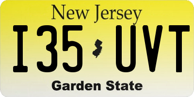 NJ license plate I35UVT