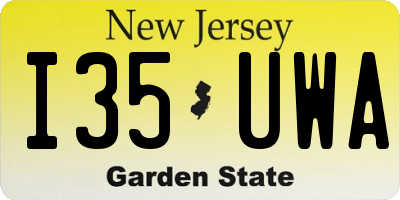 NJ license plate I35UWA
