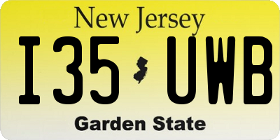 NJ license plate I35UWB