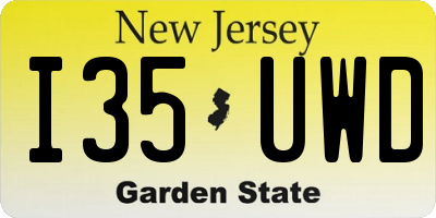 NJ license plate I35UWD