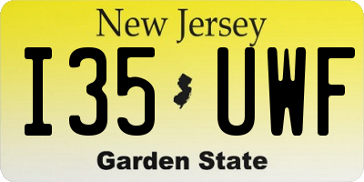 NJ license plate I35UWF