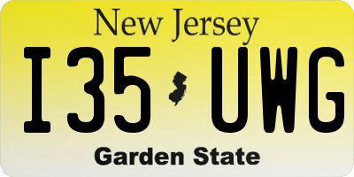NJ license plate I35UWG