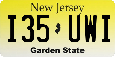 NJ license plate I35UWI
