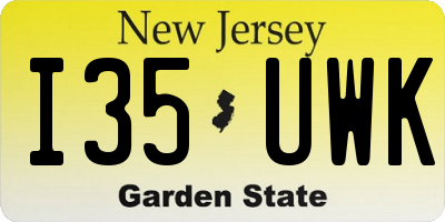 NJ license plate I35UWK