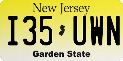 NJ license plate I35UWN