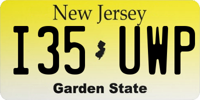 NJ license plate I35UWP