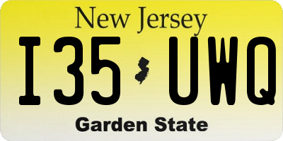 NJ license plate I35UWQ