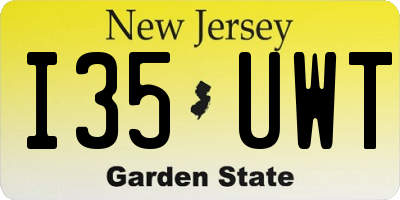 NJ license plate I35UWT