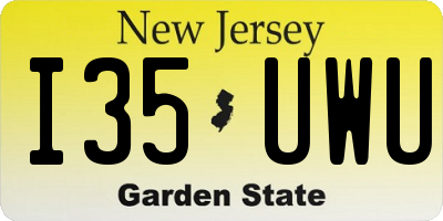 NJ license plate I35UWU