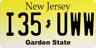 NJ license plate I35UWW