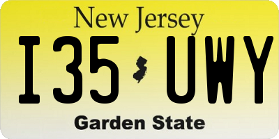 NJ license plate I35UWY