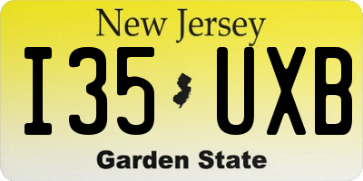 NJ license plate I35UXB