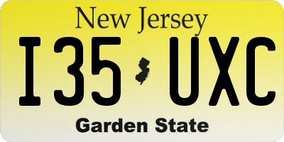 NJ license plate I35UXC