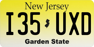NJ license plate I35UXD