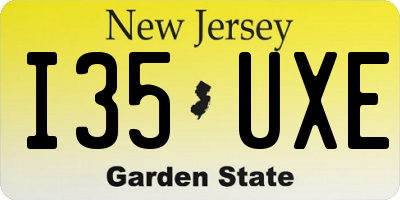 NJ license plate I35UXE