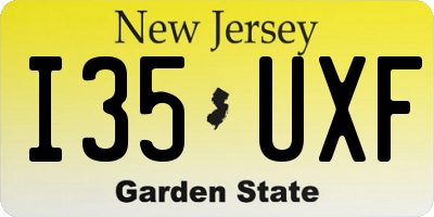 NJ license plate I35UXF