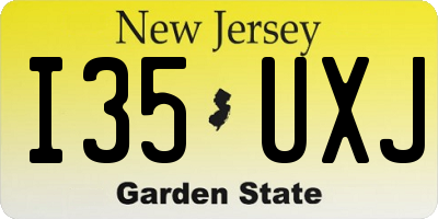 NJ license plate I35UXJ