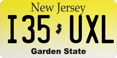 NJ license plate I35UXL