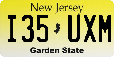 NJ license plate I35UXM