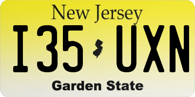 NJ license plate I35UXN
