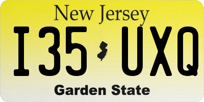 NJ license plate I35UXQ