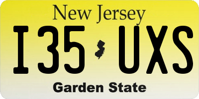 NJ license plate I35UXS