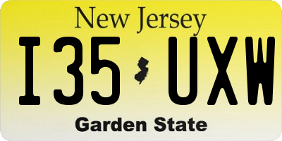 NJ license plate I35UXW