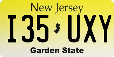NJ license plate I35UXY