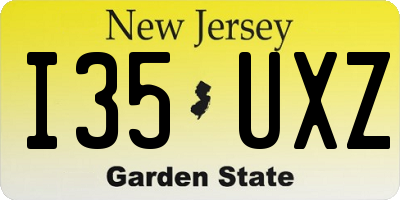 NJ license plate I35UXZ