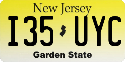NJ license plate I35UYC