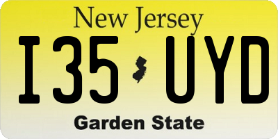 NJ license plate I35UYD