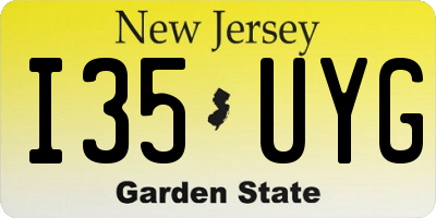 NJ license plate I35UYG