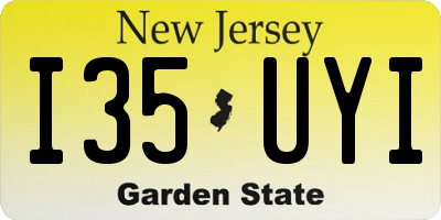 NJ license plate I35UYI