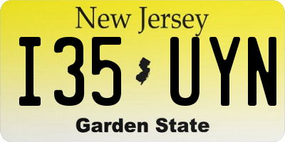 NJ license plate I35UYN