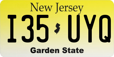 NJ license plate I35UYQ